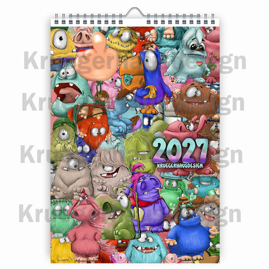 Monsterkalender 2027 A3 – Kruegerhausdesign Wandkalender | Vorbestellung