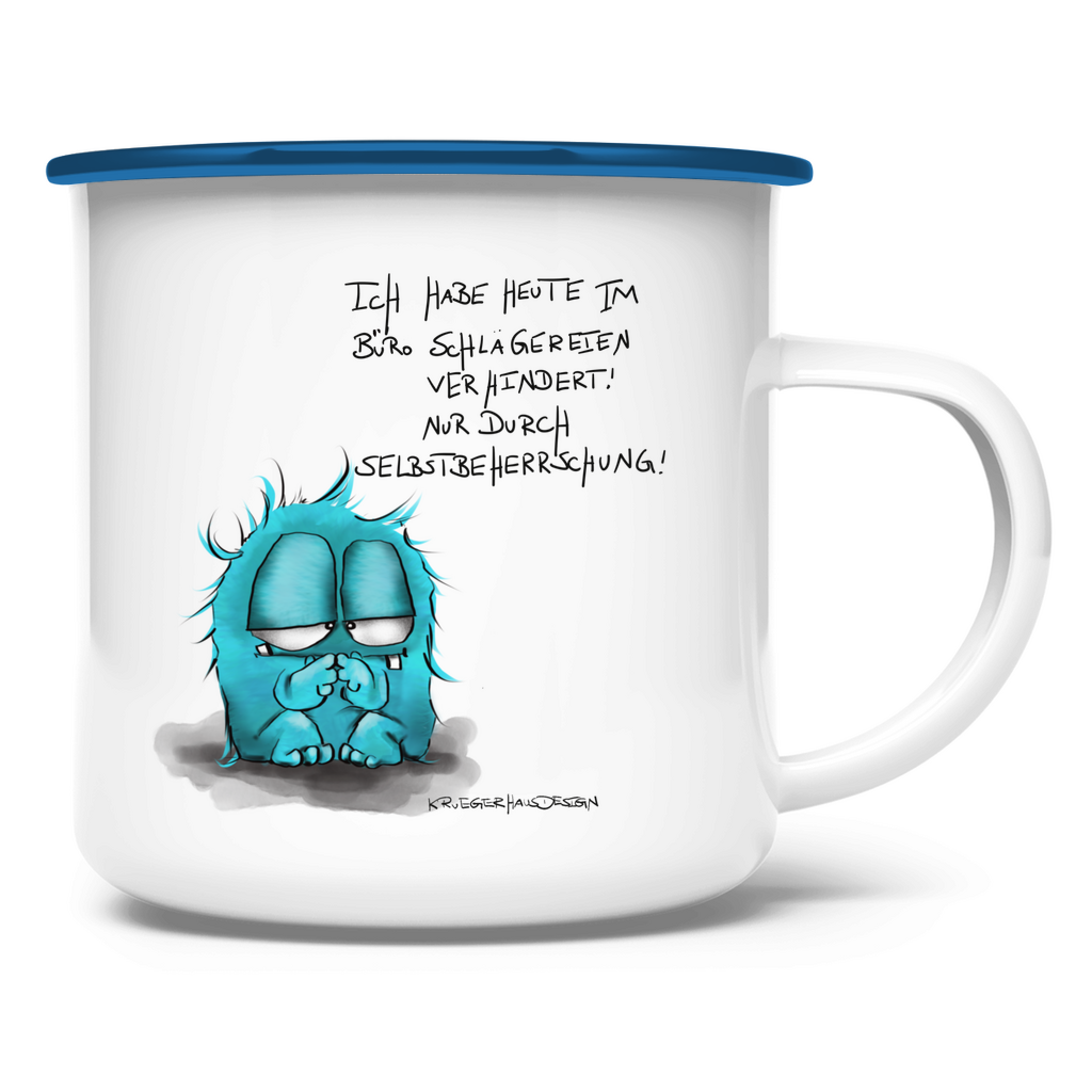 Emaille Tasse Ich habe heute im Büro Schlägereien verhindert! Nur ...