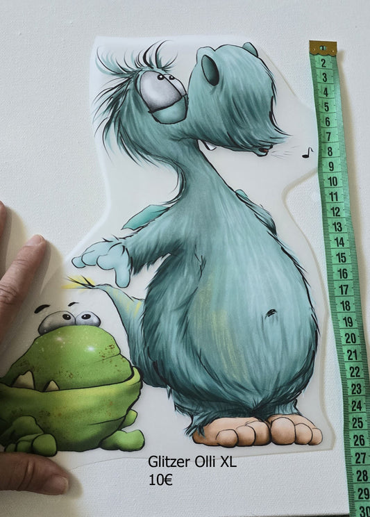 Bügelbild Kruegerhausdesign Monster Glitzer Olli