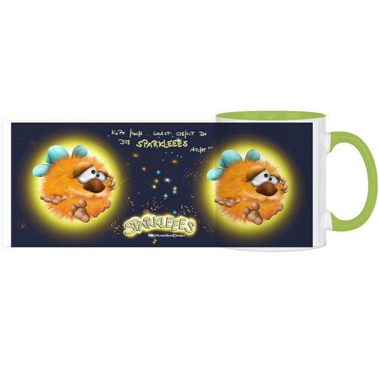 Panorama Tasse zweifarbig Sparklees by Kruegerhausdesign, Kopf hoch, sonst siehst du die ...