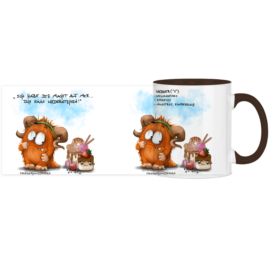 Tasse, Kaffeetasse Kruegerhausdesign Sternzeichen Widder Monster, zweifarbig