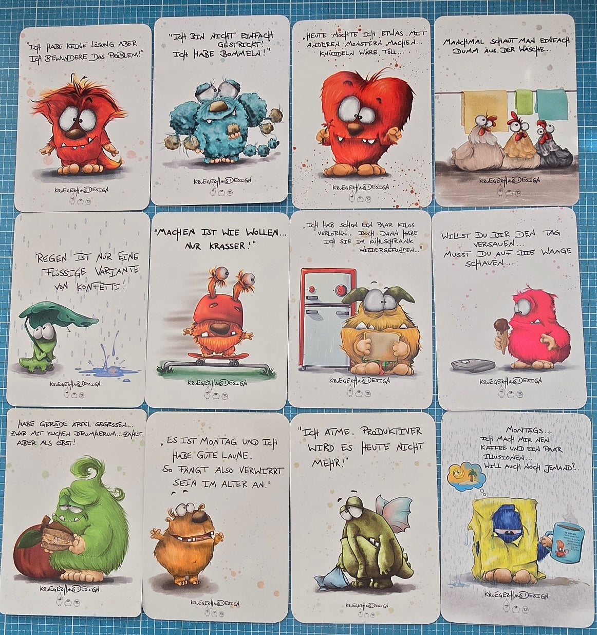 FINAL SALE – 12er Postkarten-Set Monster & Sprüche – nur 10 Sets -Set3