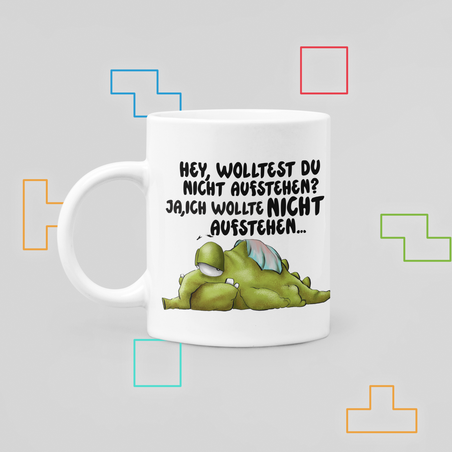Rüsselbert Tasse „Wollte nicht aufstehen“ – Lustige Sarkasmus Monster Tasse