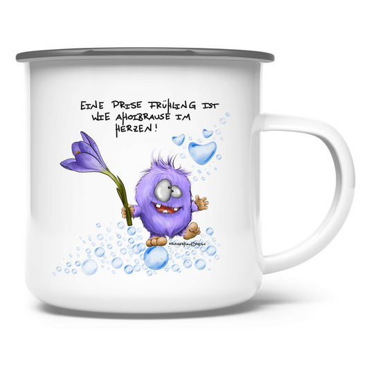 Emaille Tasse Eine Prise Frühling ist wie Ahoibrause im Herzen!