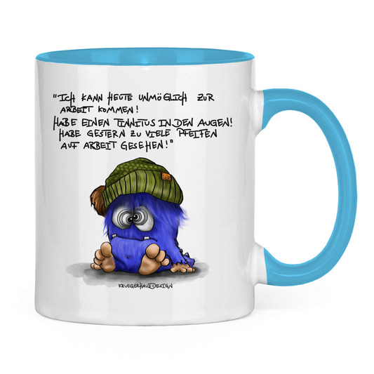 Tasse zweifarbig Ich kann heute unmöglich zur Arbeit kommen! Habe einen...