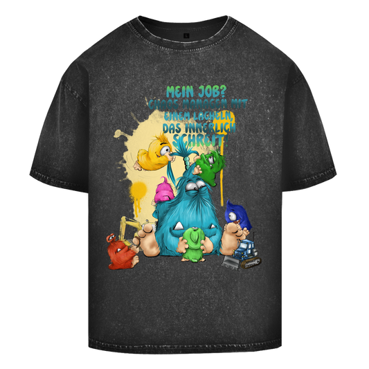Oversize Washed T-Shirt Mein Job? Hals managen mit einem Lächeln, das innerlich…