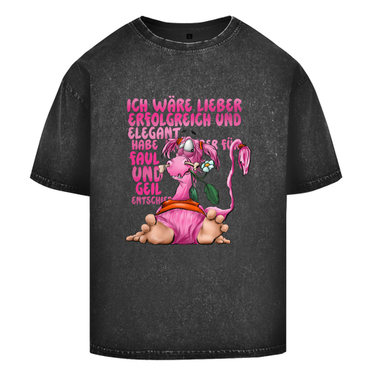 Oversize Washed T-Shirt Ich wäre lieber erfolgreich und elegant...
