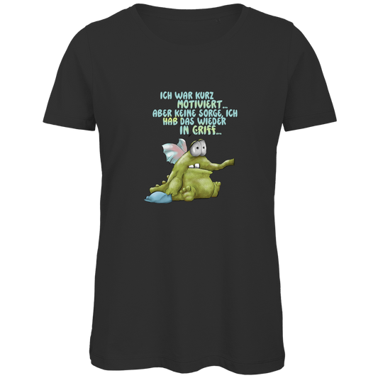 Damen Premium Bio T-Shirt Ich war kurz motiviert, Design 1