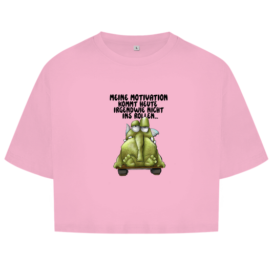 Damen Oversize Crop Top Meine Motivation kommt heute irgendwie nicht... Design 2