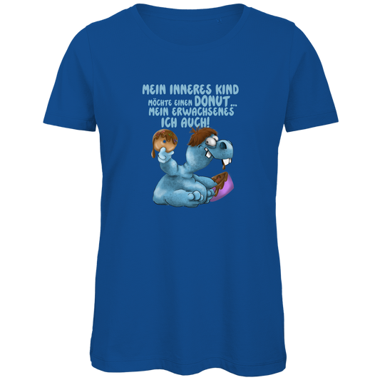 Damen Premium Bio T-Shirt Mein inneres Kind möchte einen Donut... Design 1
