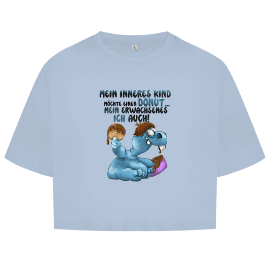 Damen Oversize Crop Top Mein inneres Kind möchte einen Donut... Design 2
