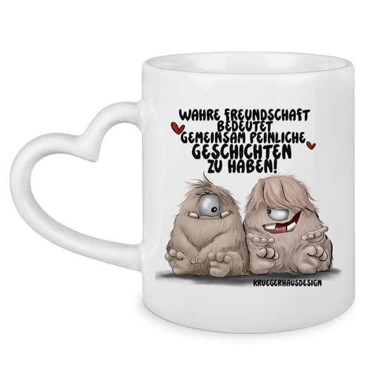Tasse mit Herzhenkel Wahre Freundschaft bedeutet