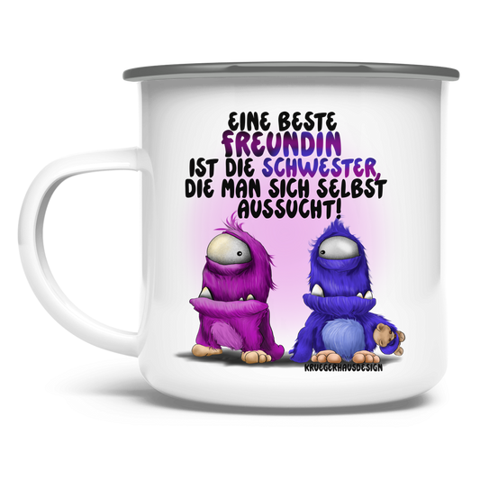 Emaille Tasse Eine Beste Freundin ist die Schwester, die man sich ...