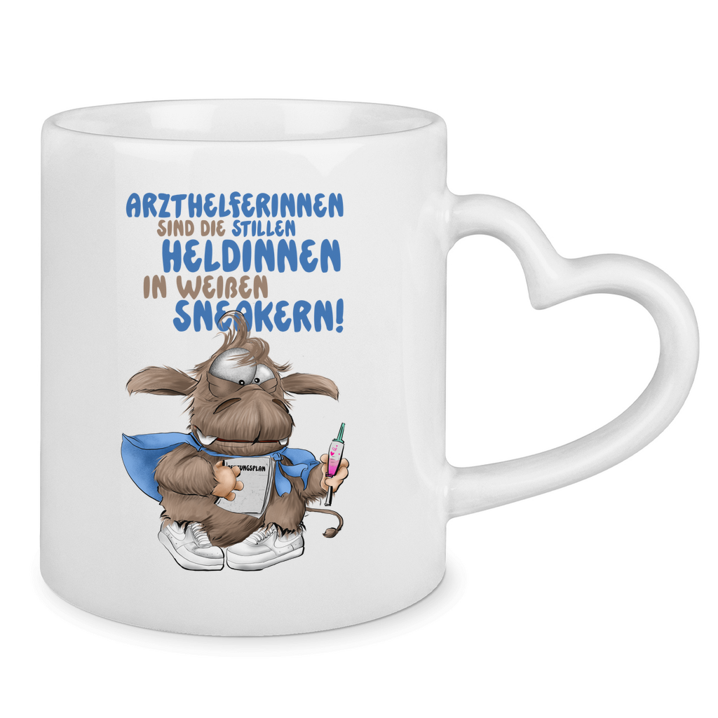 Tasse mit Herzhenkel Arzthelferinnen sind die stillen Heldinnen in weißen …