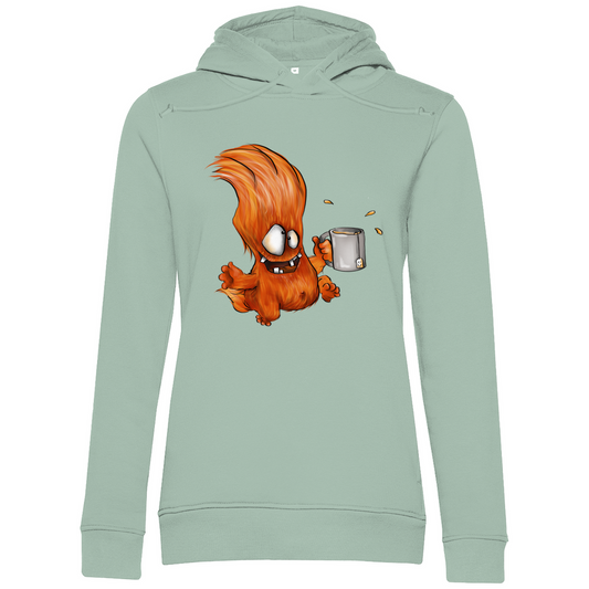 Damen Premium Bio Hoodie, slim fit, Monster Ich habe den Gute Laune Tee