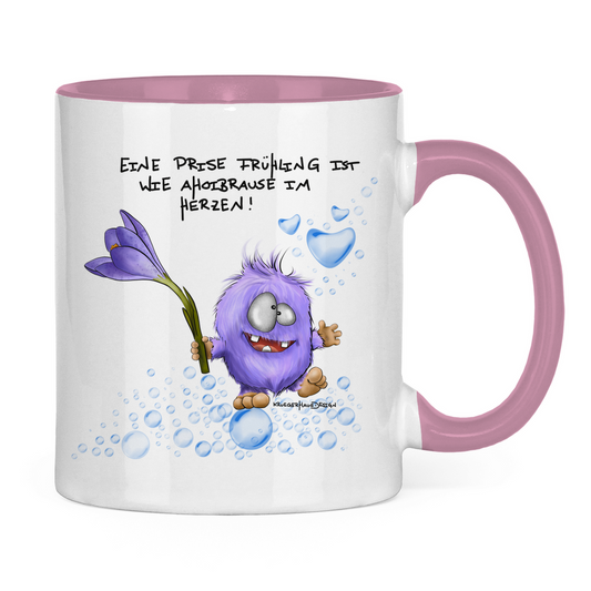 Tasse zweifarbig Eine Prise Frühling ist wie Ahoibrause im Herzen!