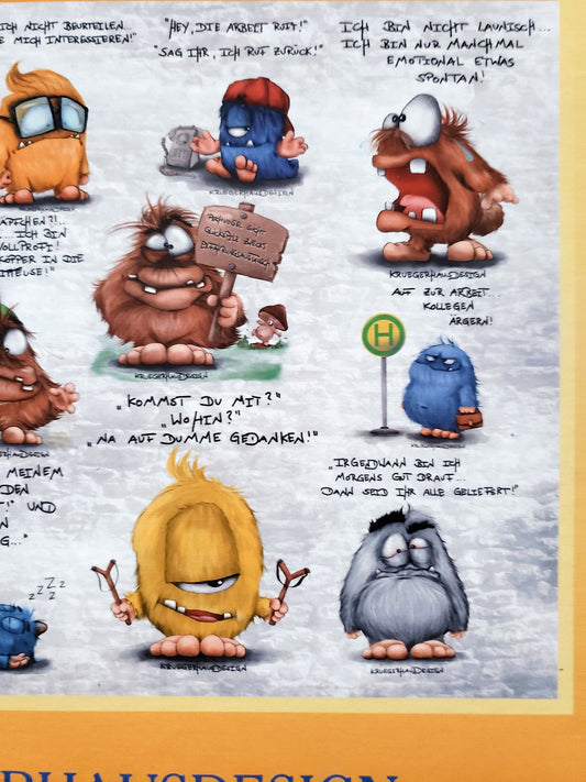 Puzzle 500 Teile Kruegerhausdesign Monster Sprüche gelb 49x36cm