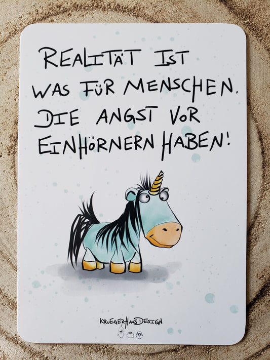 Postkarte Monster Kruegerhausdesign "Realität ist was für..."