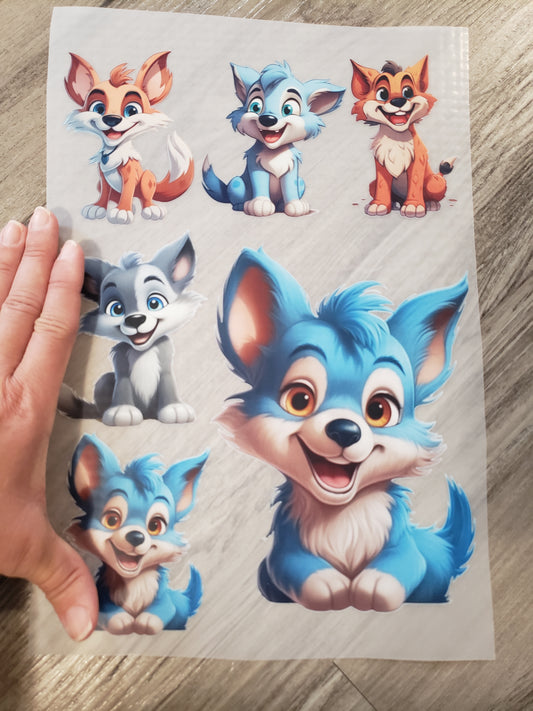 A4 Bügelbild die kleinen Wölfe, gewerblich nutzbar