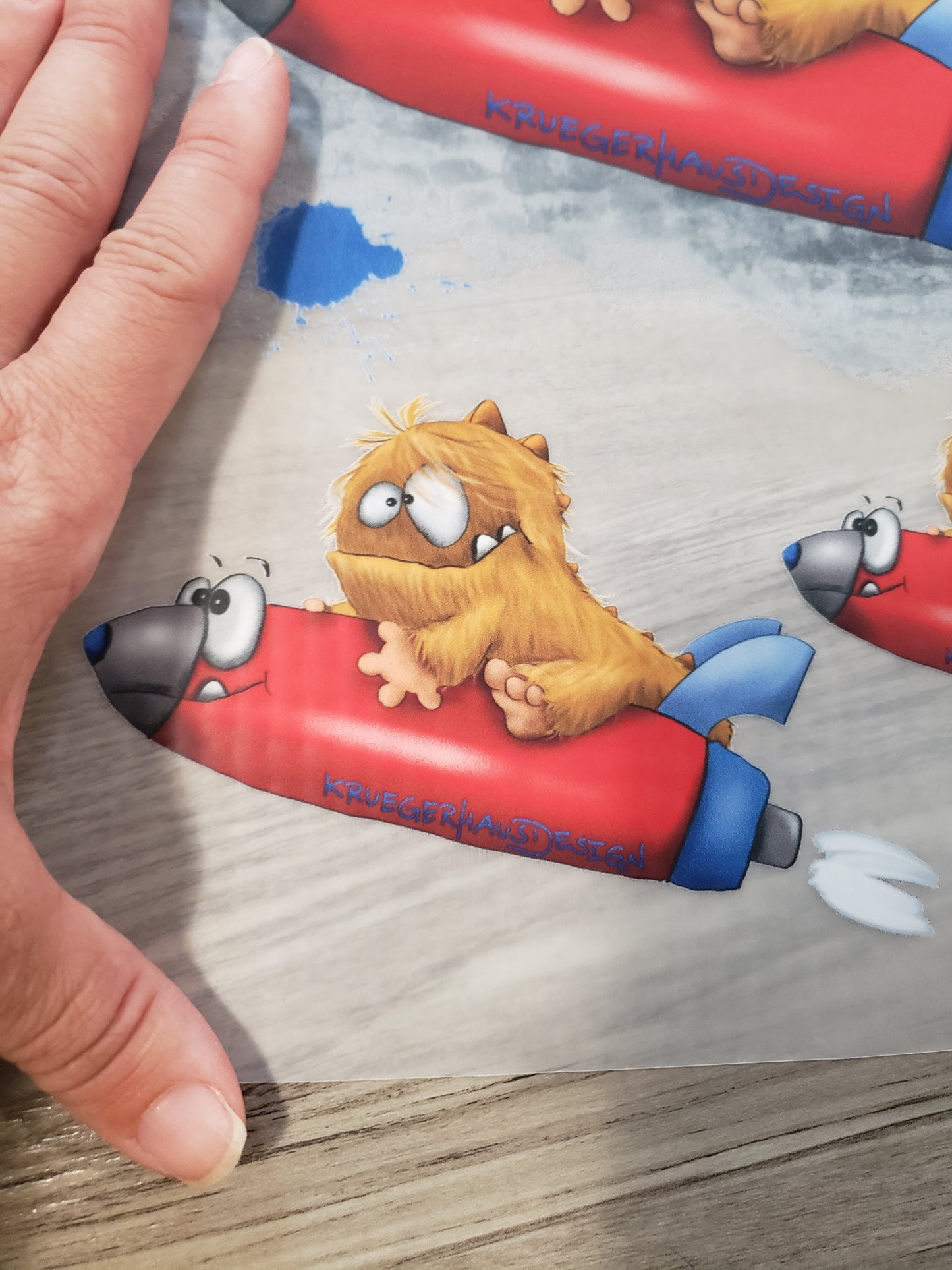 A4 Bügelbild Kruegerhausdesign Monster Schule 1. Klasse Liebe illustriert