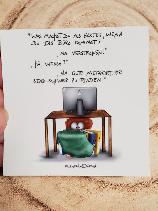 Sticker Hologram Kruegerhausdesign mit Monster und Spruch "Was machst du.."