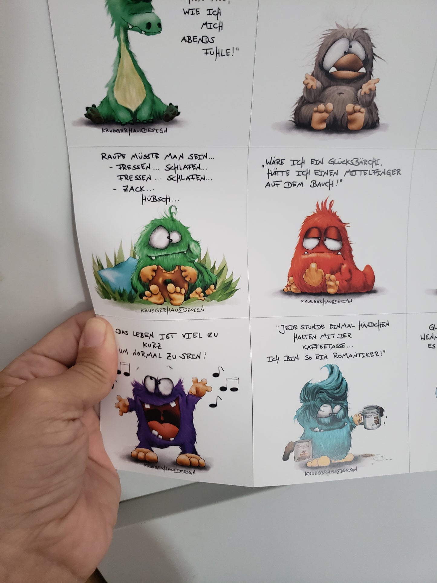 Magnet Block, 9x Magnete, Sprüche und Monster Kruegerhausdesign Block Nummer 4