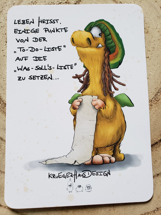 Postkarte Monster Kruegerhausdesign "Leben heißt..."