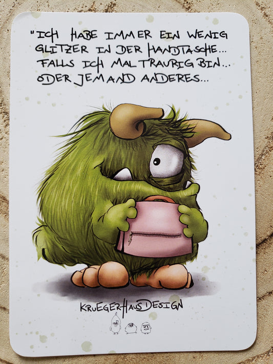 Postkarte Monster Kruegerhausdesign "Ich habe immer ein wenig...."