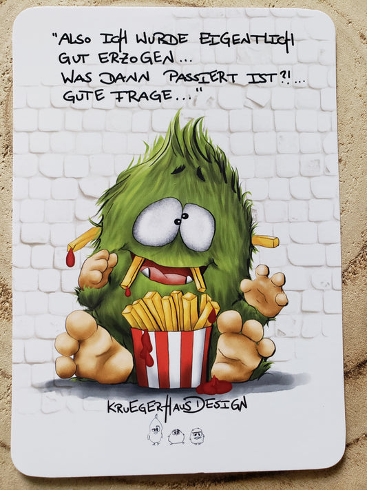 Postkarte Monster Kruegerhausdesign "Also ich wurde eigentlich..."