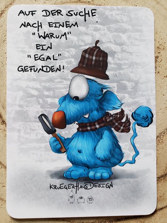 Postkarte Monster Kruegerhausdesign "Auf ser Suche nacht..."