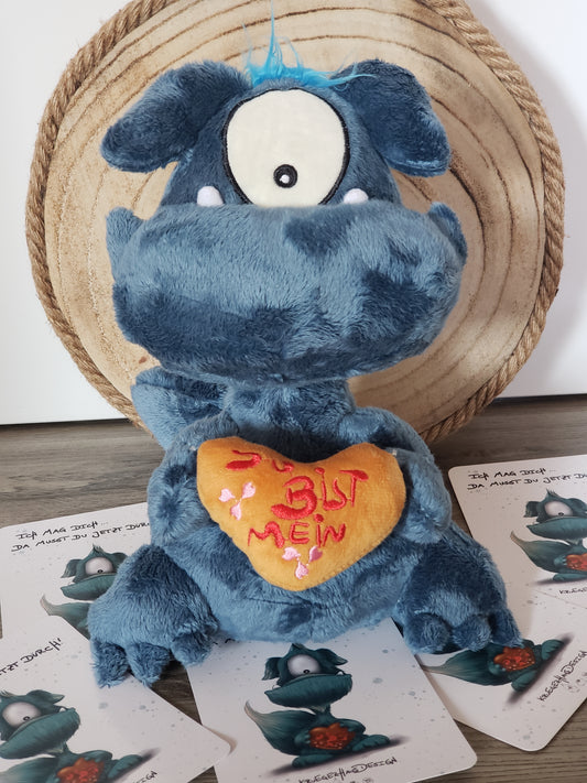Kruegerhausdesign Stofftier, Plüschtier, Oskar, Ich mag dich, da musst du jetzt durch... Monster