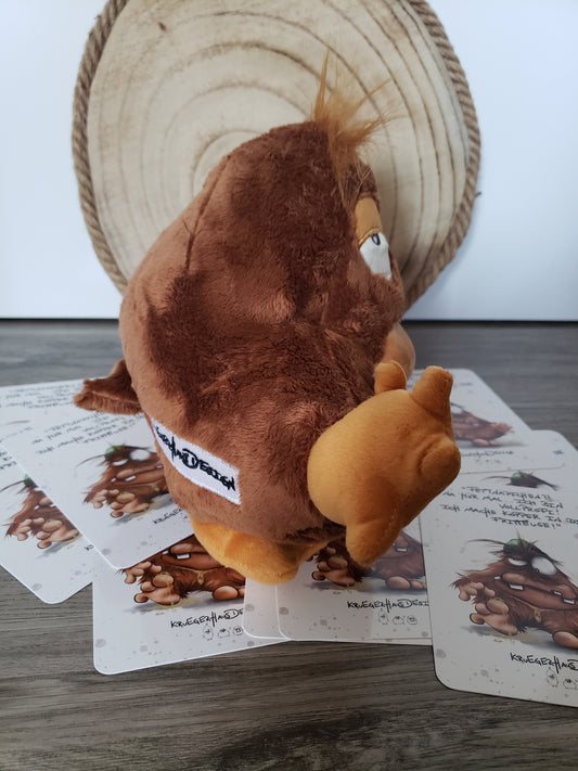 Kruegerhausdesign Stofftier, Plüschtier, Hugo der Pechvogel Monster, Fettnäpfchen?! Na hör mal... Ich bin Vollprofi!