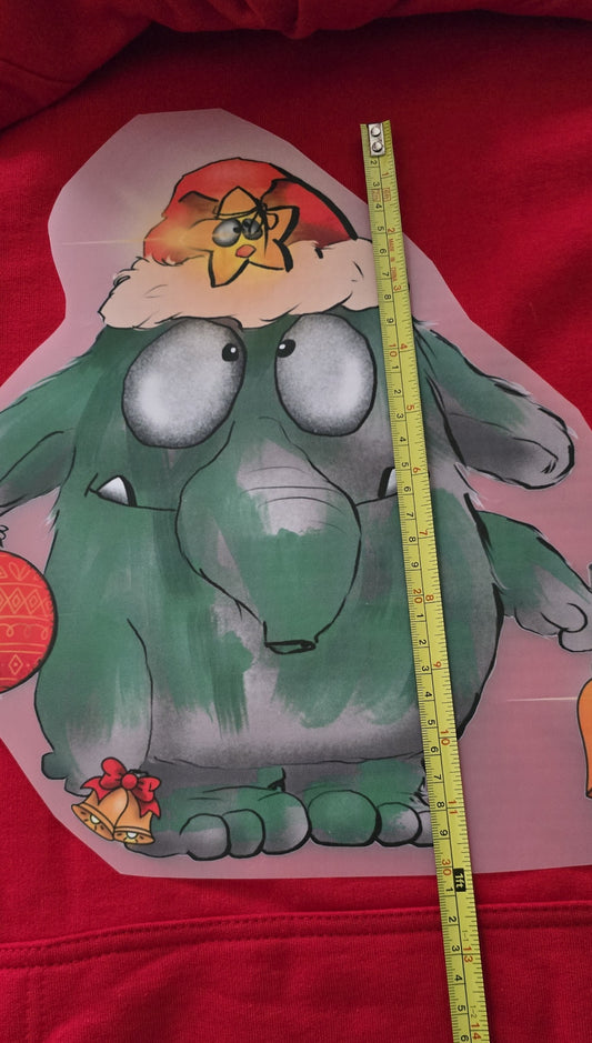 XXL Weihnachten Bügelbild Kruegerhausdesign Monster Weihnachtseli