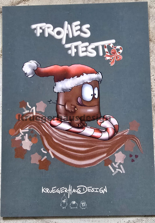 Weihnachten Postkarten Set Monster Kruegerhausdesign aus 12 Karten