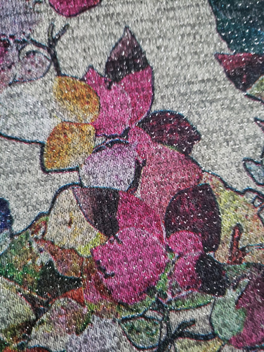 1m Winter Viscose Jersey, French Terry... Damen, grau mit Lurex Fäden, schwer, super weich