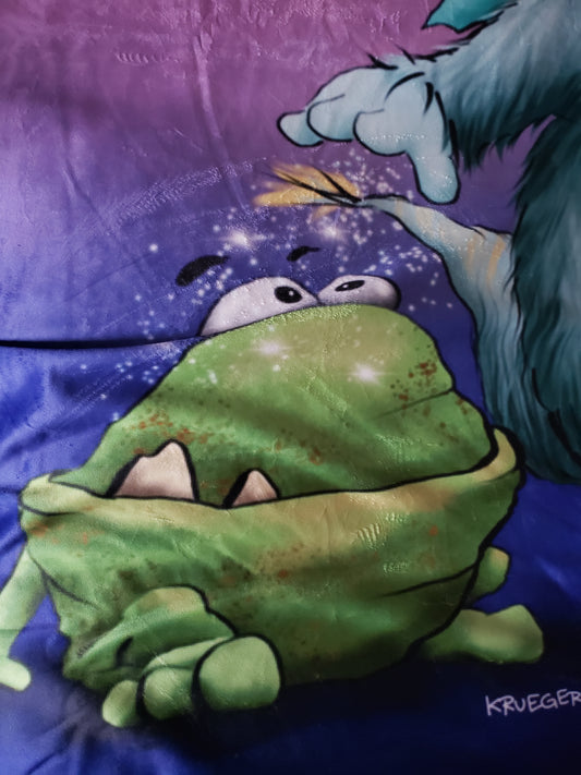 Premium Kuscheldecke, superweich, 150 x 200cm, Kruegerhausdesign Monster, Wenn dich dein Leben nervt...