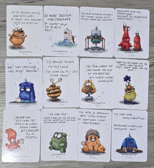 Postkarten Set Monster Kruegerhausdesign Januar 2023, 12 Postkarten.