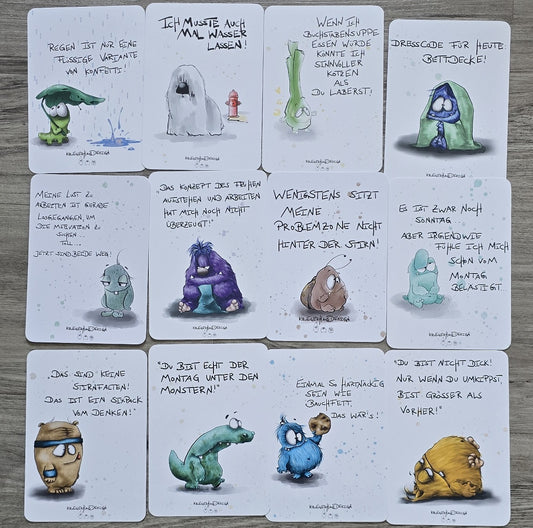 Postkarten Set Monster Kruegerhausdesign Februar 2023, 12 Postkarten.