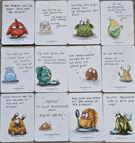 Postkarten Set Monster Kruegerhausdesign März 2023, 12 Postkarten.