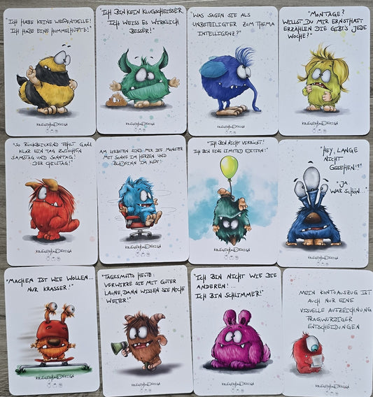 Postkarten Set Monster Kruegerhausdesign Mai 2023, 12 Postkarten.