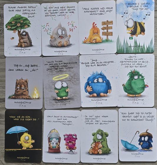 Postkarten Set Monster Kruegerhausdesign April 2024, 12 Postkarten.