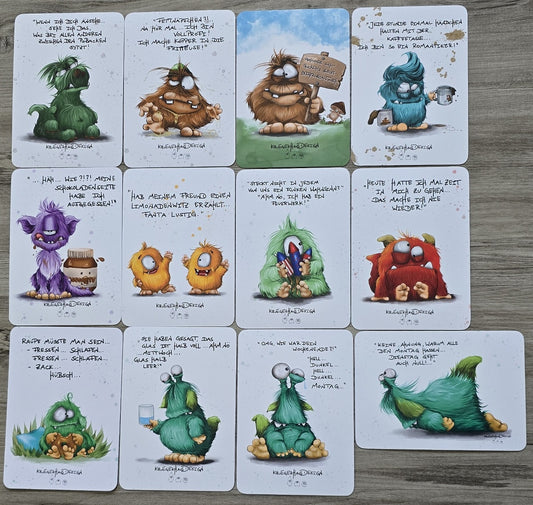 Postkarten Set Monster Kruegerhausdesign März 2024, 12 Postkarten