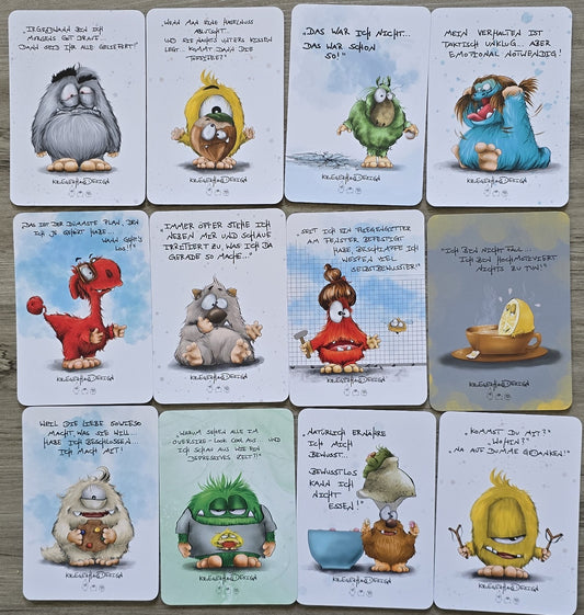 Postkarten Set Monster Kruegerhausdesign Mai 2024, 12 Postkarten