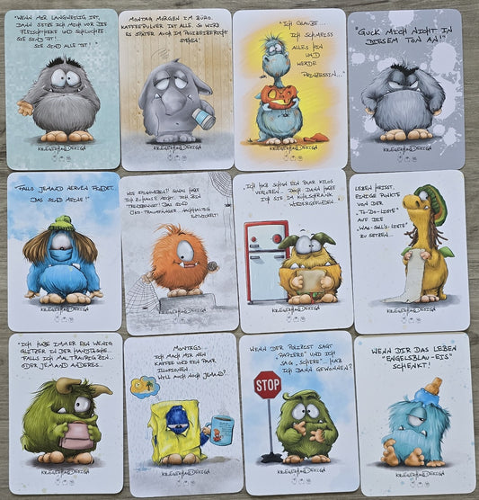 Postkarten Set Monster Kruegerhausdesign September 2024, 12 Postkarten