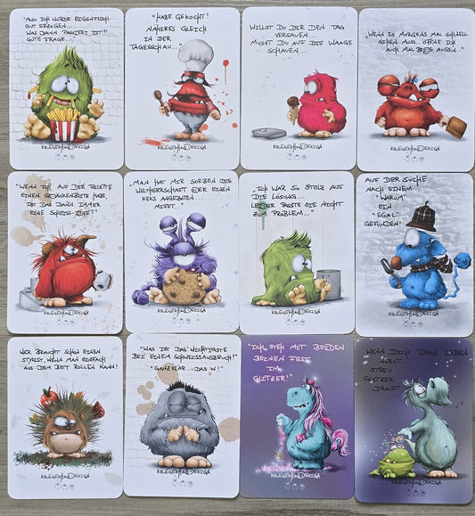 Postkarten Set Monster Kruegerhausdesign Oktober 2024, 12 Postkarten