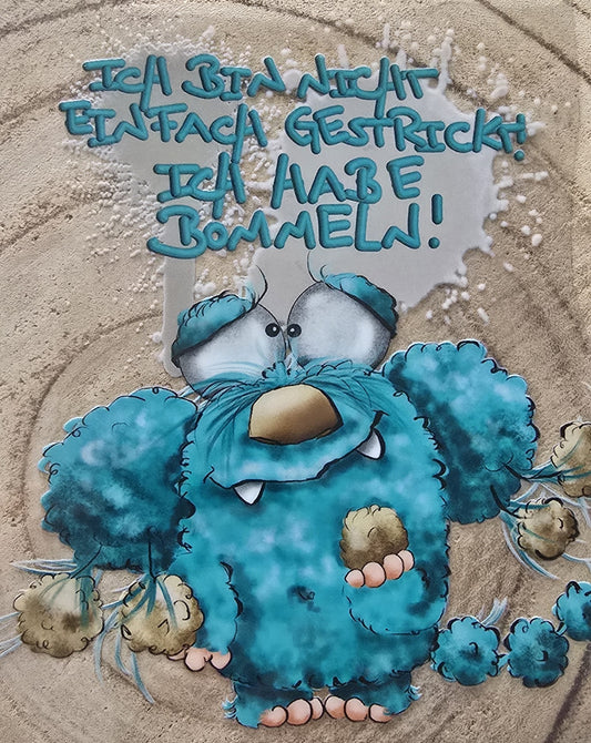 Rub on, UV Folienaufkleber, Monster, Ich bin nicht einfach gestrickt! Ich habe Bommeln!