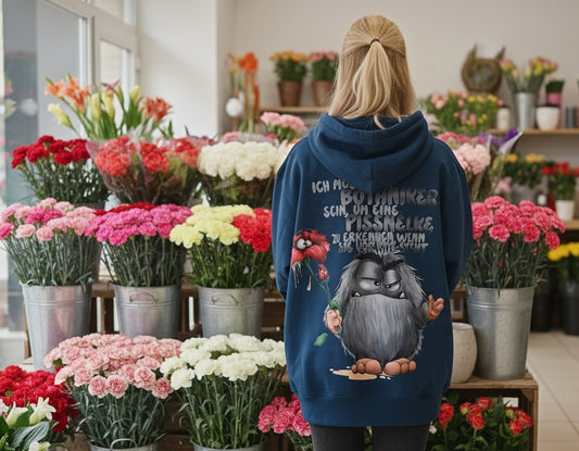 Muster Unisex Hoodie XXL Druck Kruegerhausdesign Monster Gr. S petrol mit Horst, Ich muss kein Botaniker...