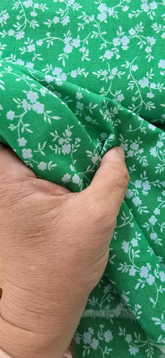 0,5m ,Westfalenstoffe Baumwolle, grün hellblau, Mille Fleurs Organic Cotton