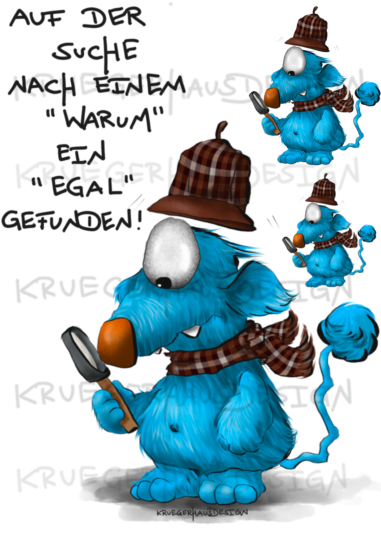 A4 Bügelbild Kruegerhausdesign Monster mit Spruch, Auf der Suche nach einem... #252