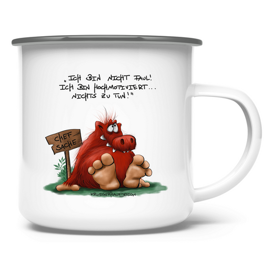 Emaille Tasse Ichbinnichtfaul